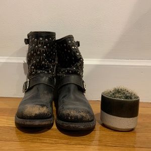 Frye Jenna Cut Stud Short Distressed Boots